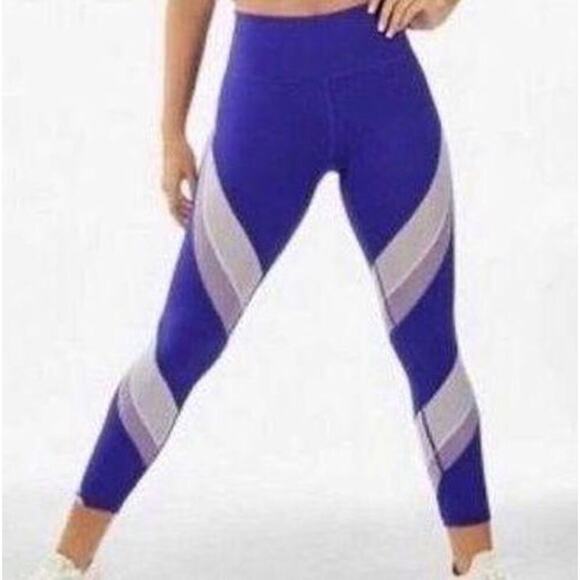 Fabletics XS PowerHold High Waisted 7/8 Leggings Sugarplum/BlueViolet/PowderBlue - Picture 1 of 9